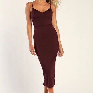 Plum Purple Bustier Midi Bodycon Dress